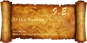 Iritz Evetke névjegykártya